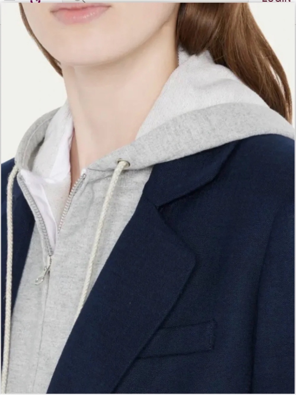 EUC [495€] Faconnable Navy Blazer with Grey Hood Insert. Size 4.
